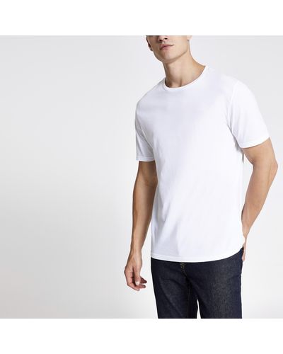 River Island Slim Fit Crew Neck T-shirt - White