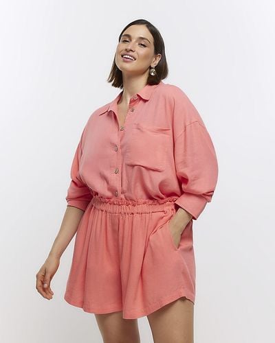 River Island Shorts With Linen - Pink