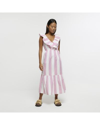 River Island Stripe Swing Maxi Dress - Pink