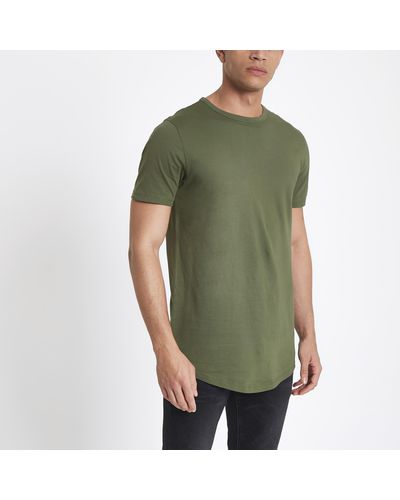 River Island Curved Hem T-shirt - Green