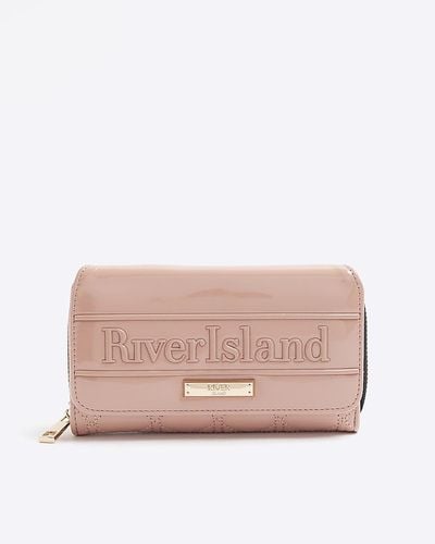 River Island Pink Patent Embossed Purse
