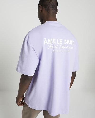 River Island Graphic Print T-shirt - Purple