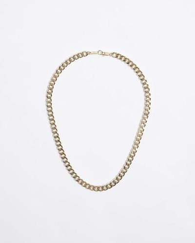 River Island Gold Curb Chain Necklace - Metallic