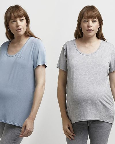 River Island Blue Nursing Maternity T-shirt Multipack