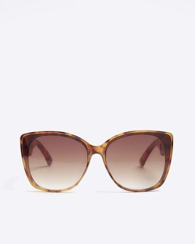 River Island Chain Cat Eye Sunglasses - Brown
