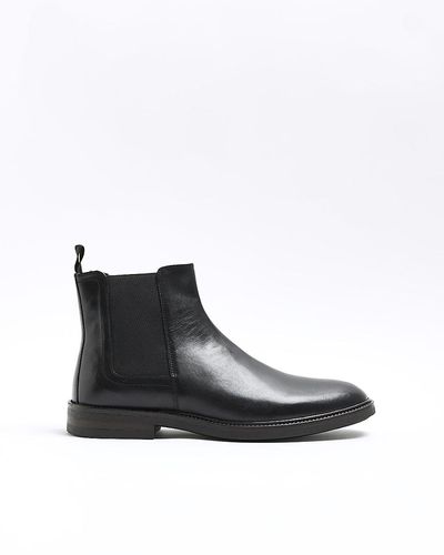 River Island Black Leather Chelsea Boots