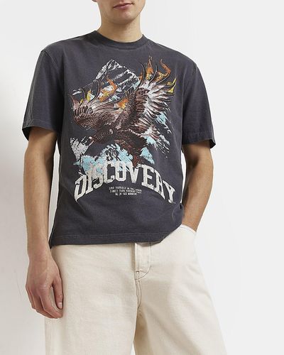 River Island Eagle Graphic T-shirt - Gray