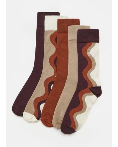 River Island Multipack Ri Print Ankle Socks - Red