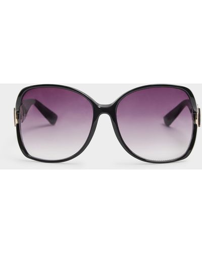 River Island Black Oversized Sunglasses - Purple
