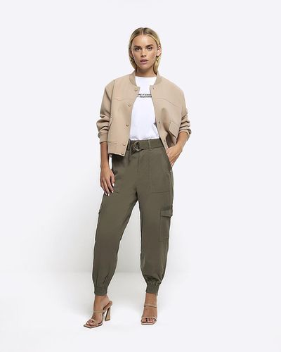 River Island Belted Utility Cargo Trousers - Green