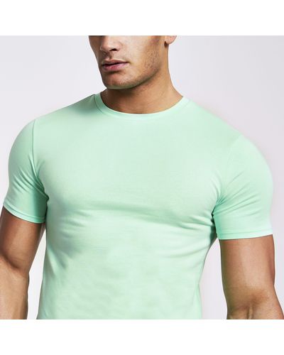 River Island Light Green Muscle Fit T-shirt