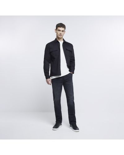 River Island Straight Fit Jeans - Black