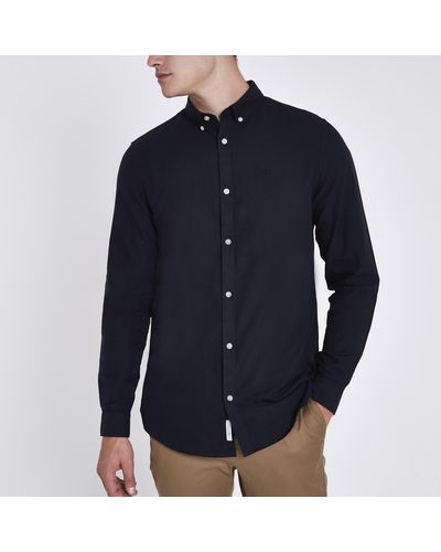 River Island Embroidered Oxford Shirt - Blue