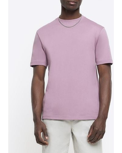 River Island Pink Ri Studio Slim Fit T-shirt - Purple