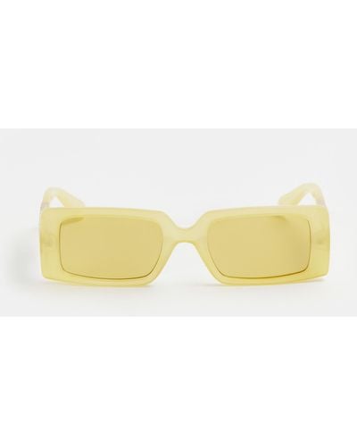 River Island Yellow Rectangular Frame Sunglasses