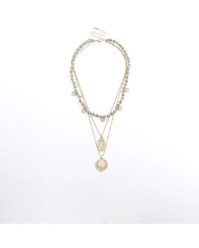 River Island Color Charm Layered Necklace - White