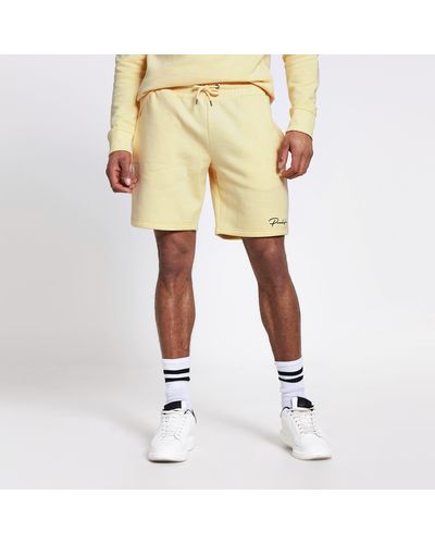 River Island Prolific Slim Fit Shorts - Yellow