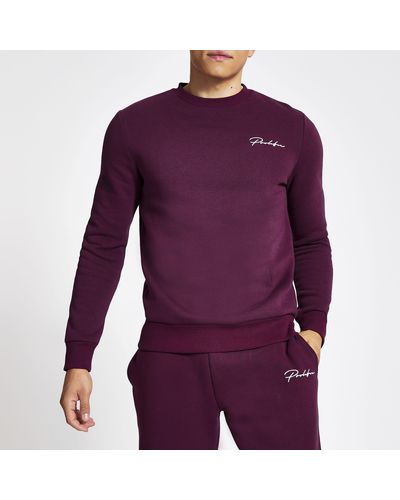 River Island Prolific Purple Slim Fit Sweatshirt