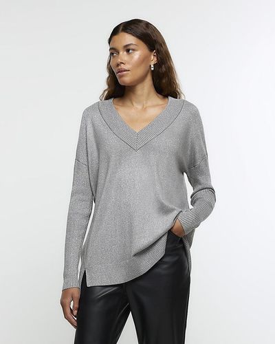 River Island Lightweight Sweater - Gray