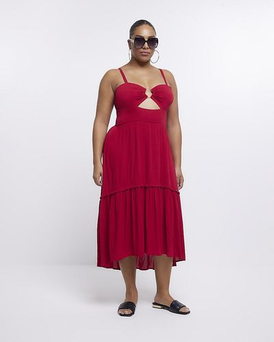 River Island Plus Red Cut Out Maxi Dress