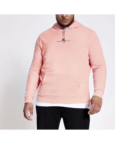 River Island Big And Tall Maison Riviera Coral Hoodie - Pink