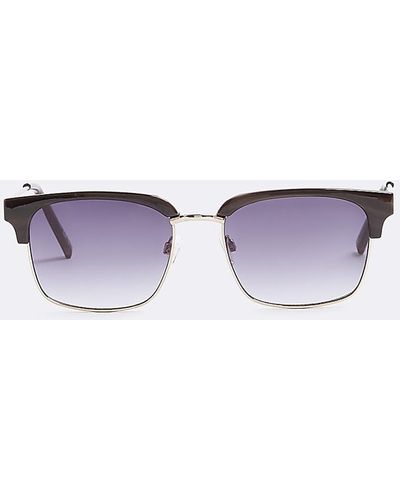 River Island Black Square Sunglasses - Purple