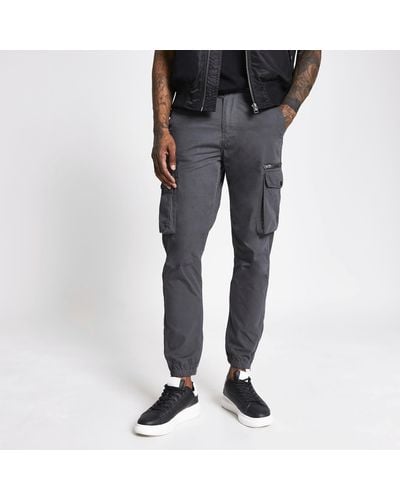 River Island Grey Cargo Trousers