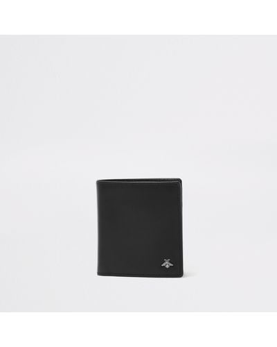 River Island Wasp Embellished Fold Out Wallet - Black
