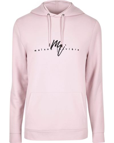 River Island Big And Tall Maison Riviera Hoodie - Pink
