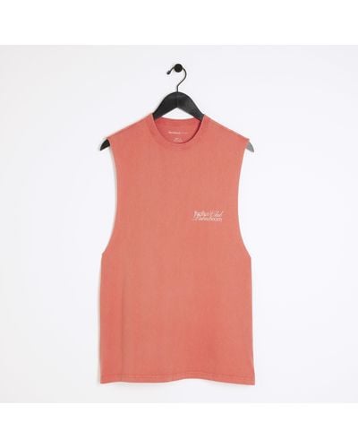 River Island Washed Red Regular Fit Vest - Pink