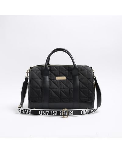 River Island Black Quilted Travel Bag