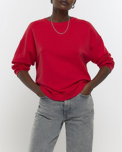 River Island Red Long Sleeve Sweatshirt