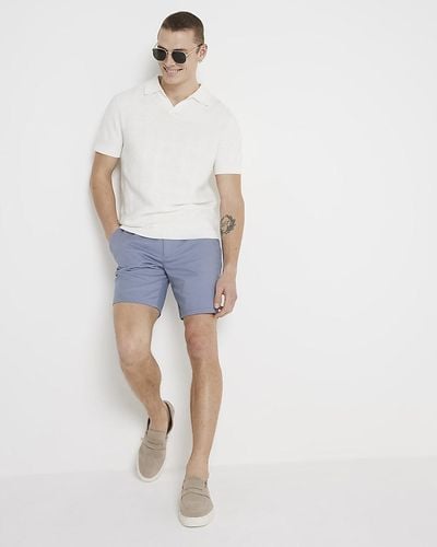 River Island Blue Skinny Fit Chino Shorts