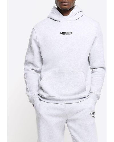 River Island Graphic Tracksuit Hoodie - White