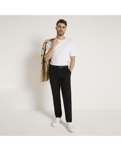 River Island Black Slim Fit Smart Chino Trousers