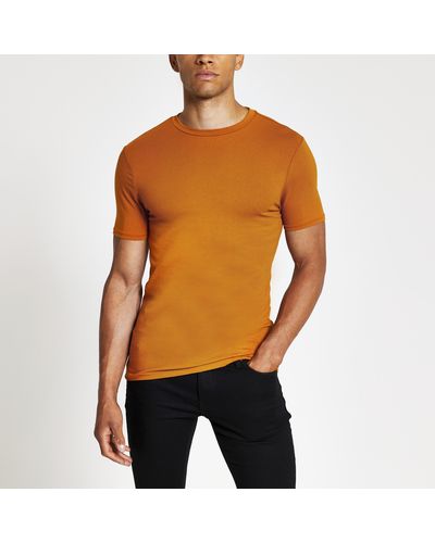 River Island Crew Neck T-shirt - Orange