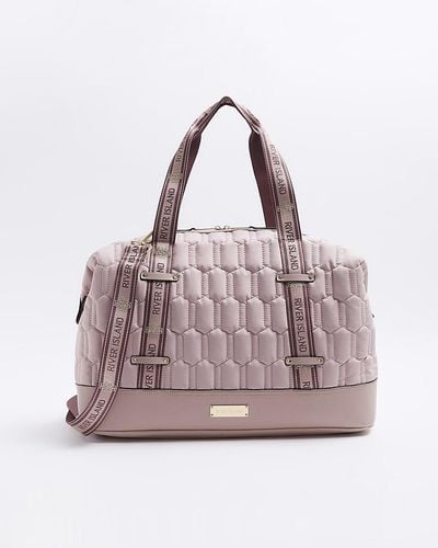 River Island Soft Quilted Travel Bag - Pink