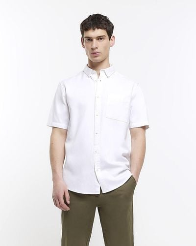 River Island Short Sleeve Lyocell Shirt - White