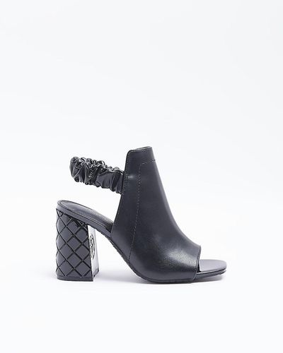 River Island Black Heeled Ankle Boots - Blue