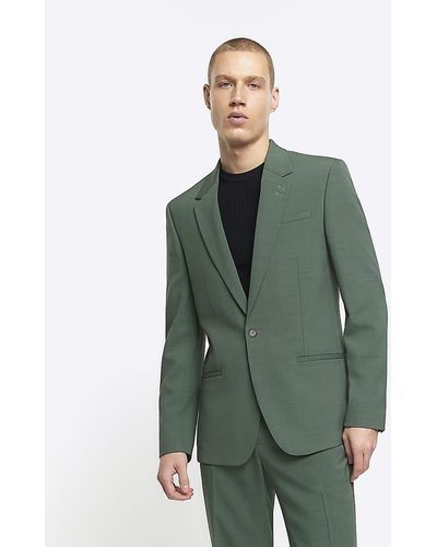 River Island Green Slim Fit Suit Jacket