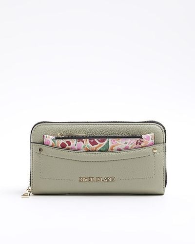 River Island Floral Pouch Purse - Gray