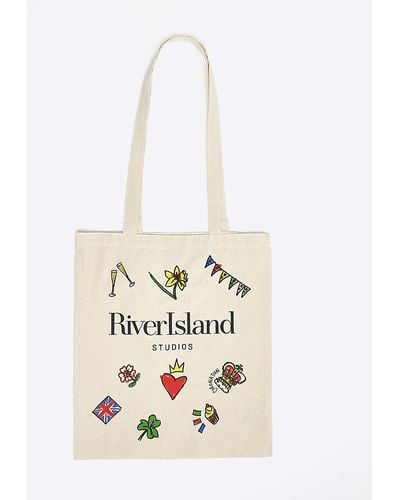 River Island Ri Studios Coronation Print Tote Bag - White