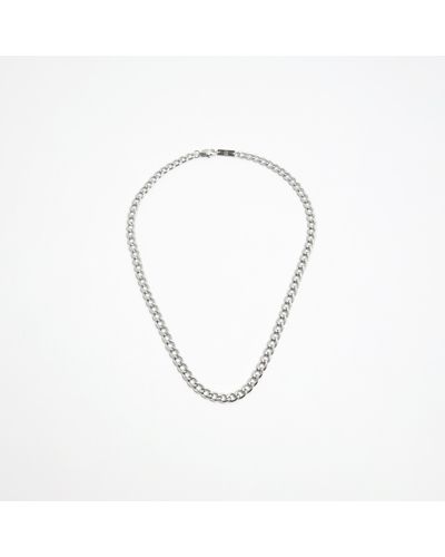 River Island Stainless Steel Chain Necklace - Metallic