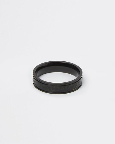 River Island Black Numerals Band Ring