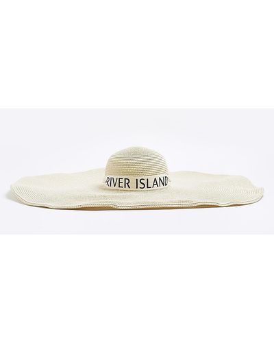 River Island Oversized Straw Hat - White