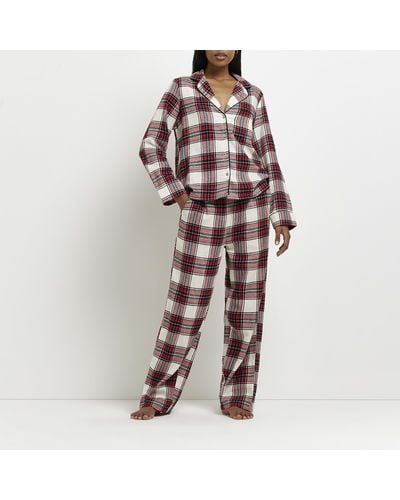 River Island Check Pyjama Set - Red