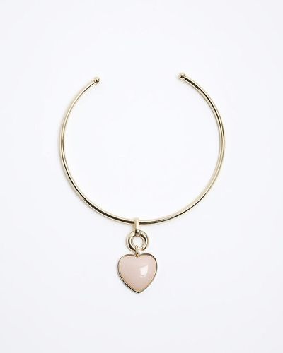 River Island Heart Necklace - White