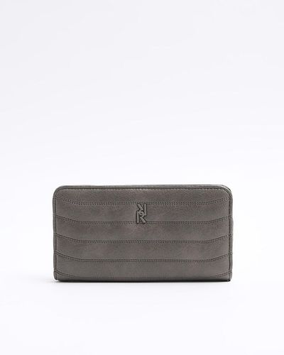 River Island Grey Quilted Foldout Purse