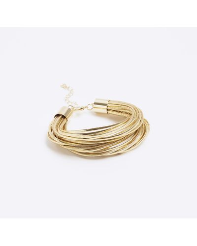River Island Gold Cord Bracelet - Metallic