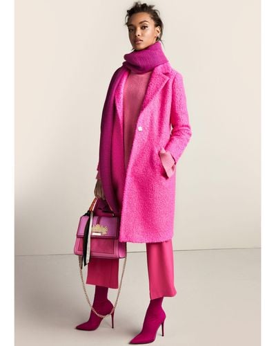 River Island Bright Pink Textured Coat